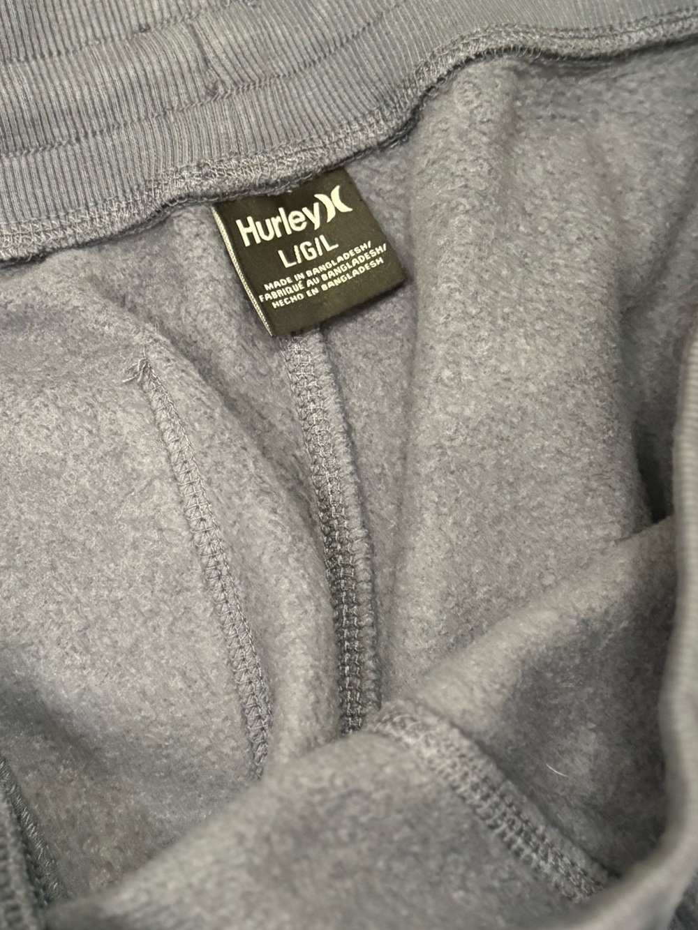 Hurley Men's Boxed Logo Relaxed Fit Fleece Joggers - Diffused Blue - Picture 5 of 7